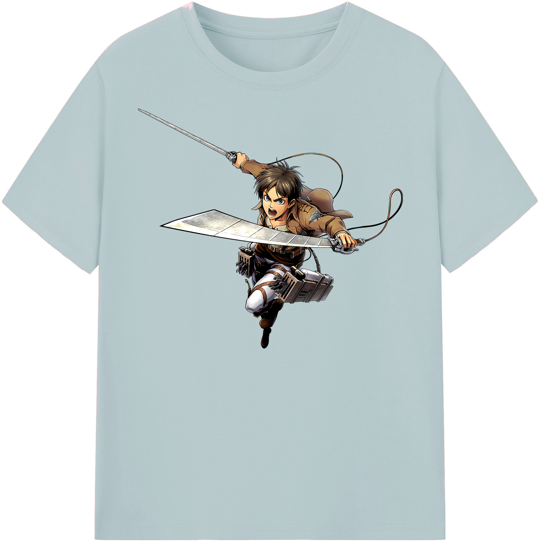 （画像用） 進撃の巨人 エレン･イェーガー Attack on Titan Eren Jäger 綿100％半袖Tシャツ（フロントプリント）